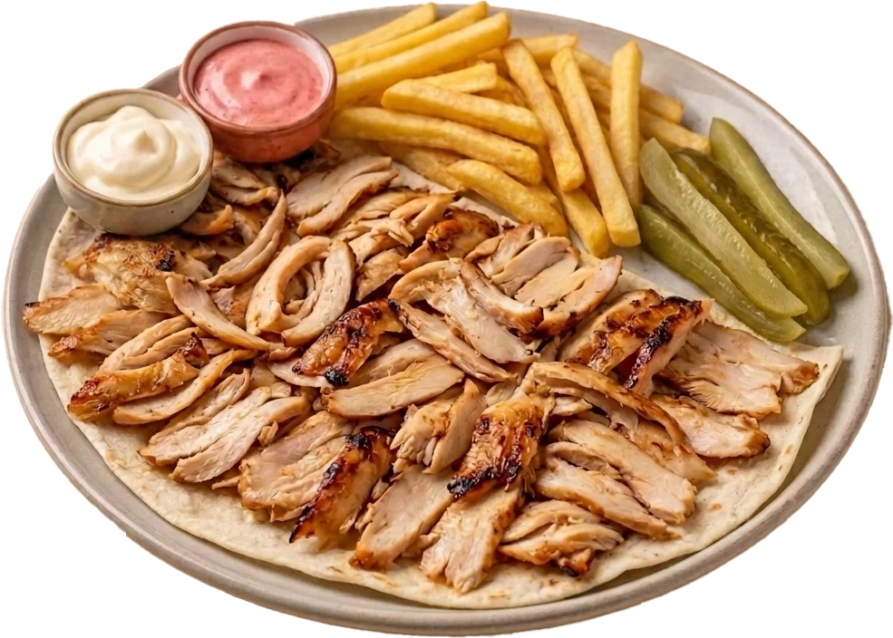 صحن شاورما دجاج · وسط / كبير